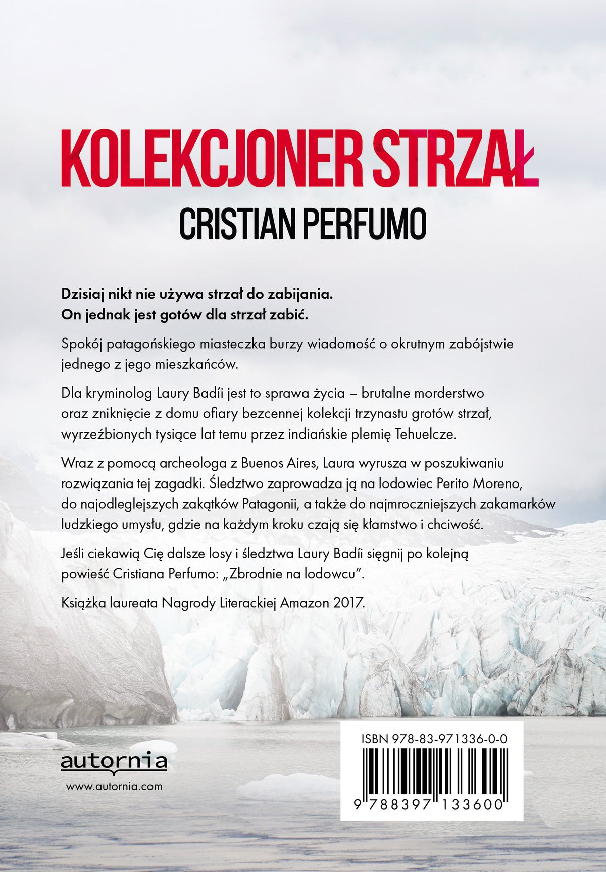 Kolekcjoner strzał — Cristian Perfumo, tylna okładka