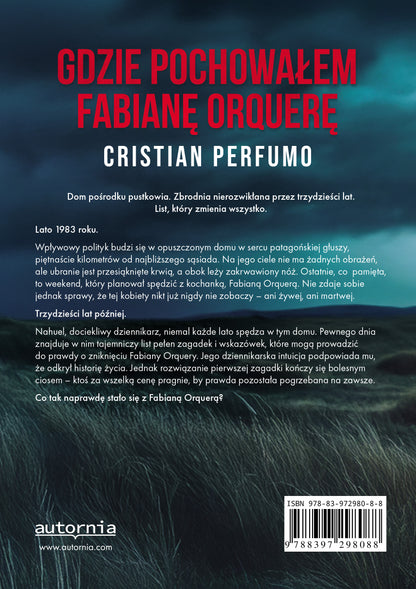 Gdzie pochowałem Fabianę Orquerę — Cristian Perfumo, tylna okładka