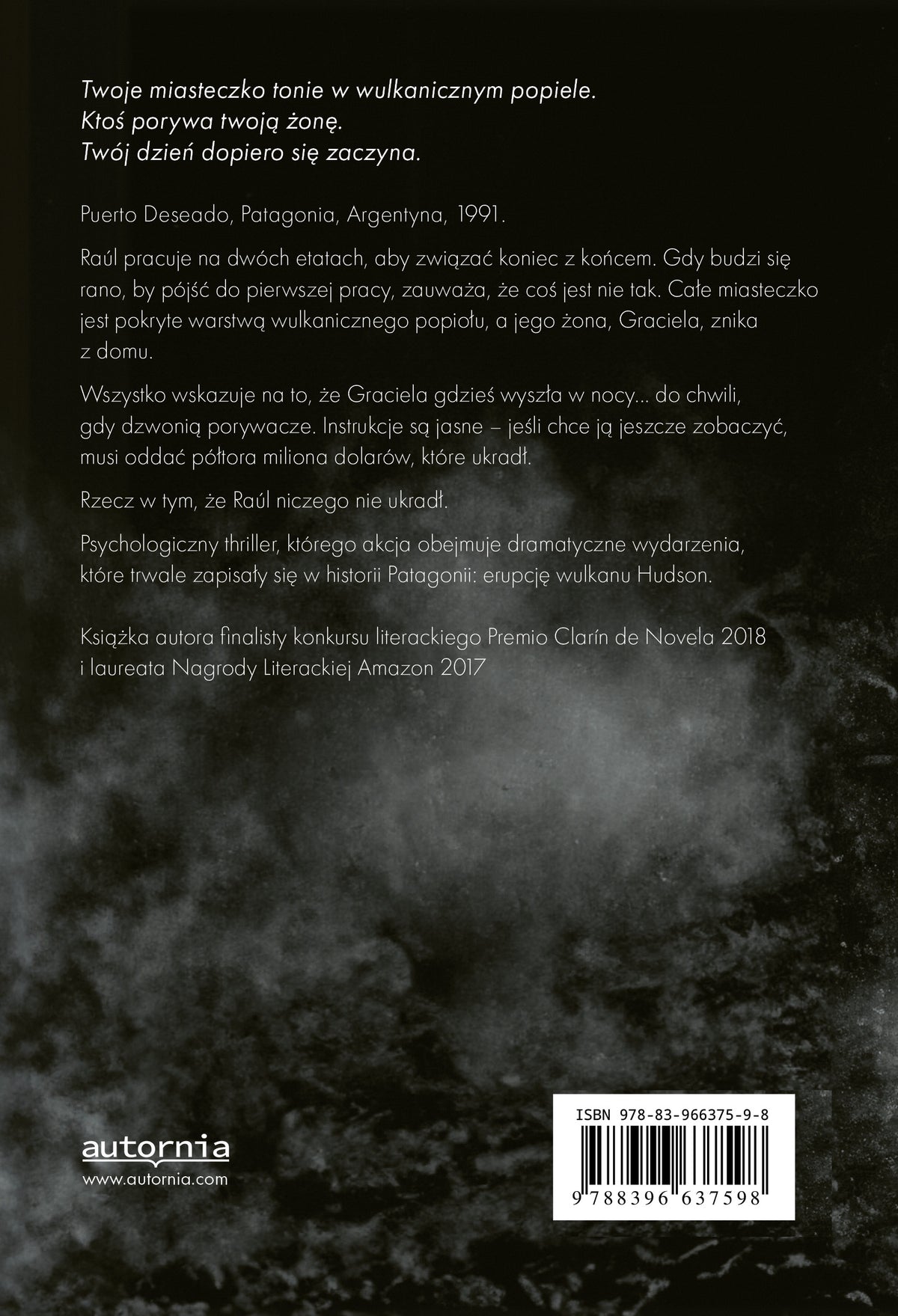 Szary okup — Cristian Perfumo, tylna okładka
